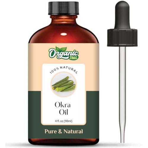 Image of Organic Zing Okra (Abelmoschus Esculentus) Oil | Pure & Natural Carrier Oil for Massage, Skincare & Hair care - 118ml /3.99fl oz