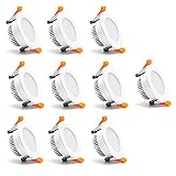 2.5 inch Dimmable LED Recessed Lighting, 5W Retrofit Downlight, 4000K Natural White, CRI 80 with LED Driver, as AC 110V Ceiling Light Fixture for Living Room, Kitchen, Bedroom, Hallway, 10 Pack