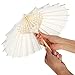 Juvale Parasol Umbrella Set - 6-Pack, 16 in Paper & Poplar Wood, White - Sun Umbrella for Garden Parties, Tea Party Decorations, & Weddings