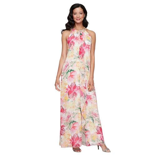 Image of S.L. Fashions Women's Sleeveless Halter Neck Long Maxi Dress with Beaded Neckline (Petite and Regular Sizes)