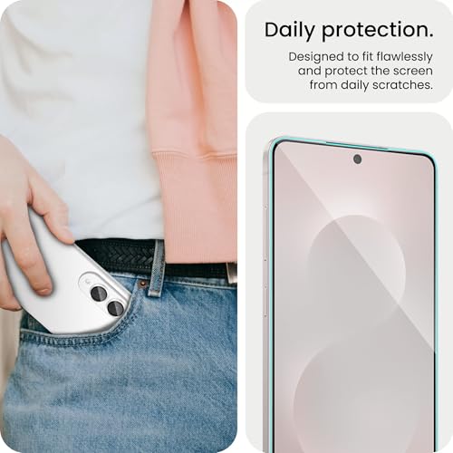 Image of FIRST MART Tempered Glass for Samsung Galaxy S25 Edge 5G with Silver Camera Ring Guard & Installation Kit | HD Clear Edge-to-Edge Screen Protector, Scratch Resistant, Case-Friendly | Pack of 1
