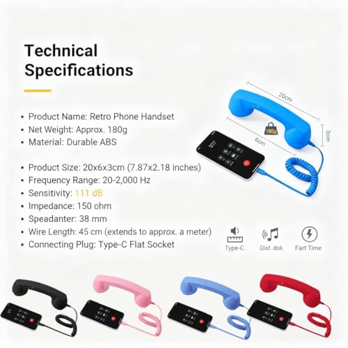 Receptor de teléfono Bluetooth retro que soluciona videoconferencias incómodas 6
