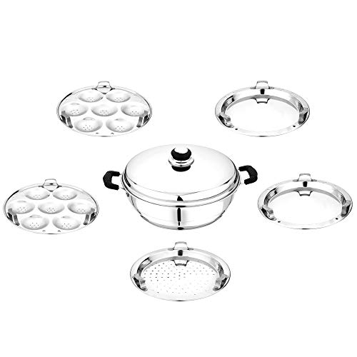 Pristine Induction Compatible Stainless Steel Multi Purpose Kadai (Silver)