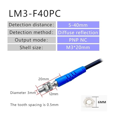 Capteur photoélectrique diffuse M3 interrupteur induction LM3-F40PC - 2