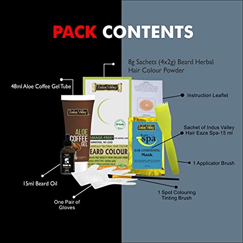 Image of INDUS VALLEY Natural Damage Free Beard Hair Color, Natural Black - 78ml + 8g