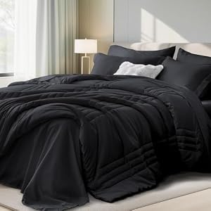Queen Comforter Set Black – Bed...
