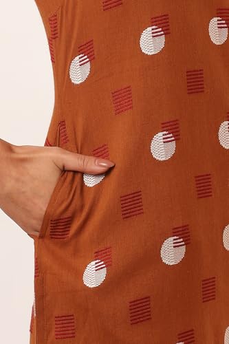 Image of Aurelia Women's Yarn Dyed Cotton Blend Straight Kurta
