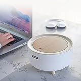URALFA Mini Desktop Trash Can with Lid for Desk, Office and Coffee Bar, 0.5 Gallon White