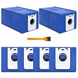 6-Pack Dustin & Orb-i Replacement Dust Bags for bObsweep Dustin & Orb-i Self-Emptying Robot Vacuum - 3.5L High Capacity Advanced Filtration Bags with Cleaning Brush (Blue)