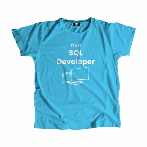 T-shirt SQL Developer bleu ciel idéal pour les journées de code