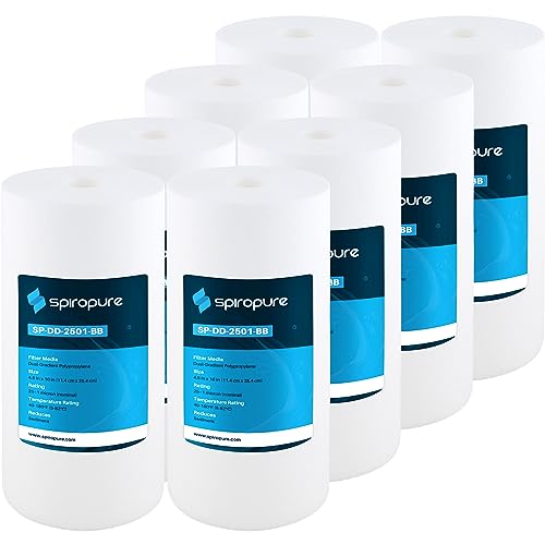 SpiroPure SP-DD-2501-BB 10x4.5 BB 1 Micron Spun Melt-Blown Polypropylene Water Filter Cartridge SDC-45-1001 DGD-2501 155359-43 (Case of 8)