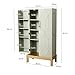 HOLTICO 45'' Kitchen Food Pantry Storage Cabinet with Doors and Adjustable Shelves for Kitchen,Dining Room,Living Room and Garage,Gold Lines and Legs,Green.