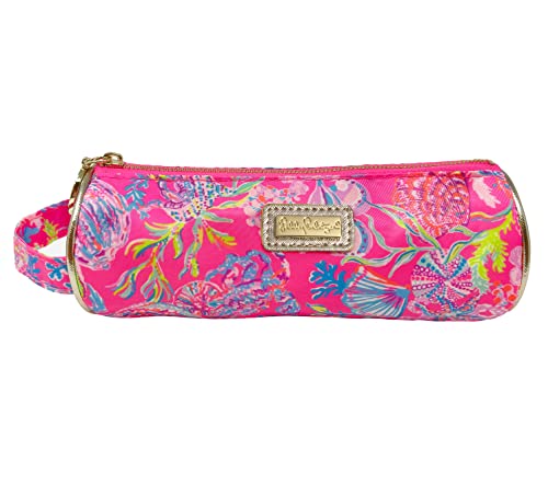 Lilly Pulitzer Cute Pencil Case Colorful Zipper Pouch for Office Supplies Small Travel Bag with Carrying Handle Shell Me Something Good