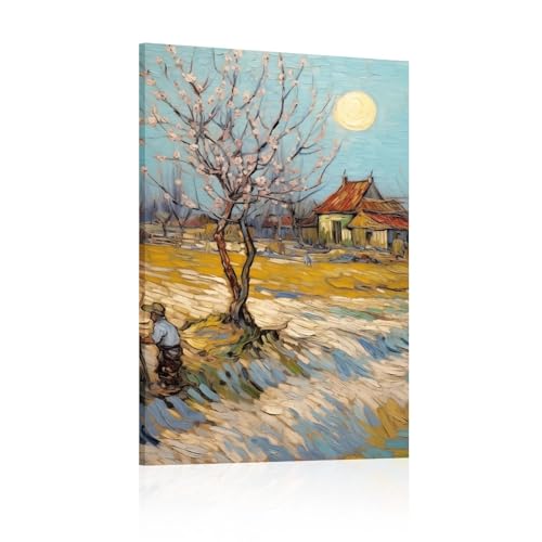 Art de paysage naturel impression vintage toile de campagne 20x35cm
