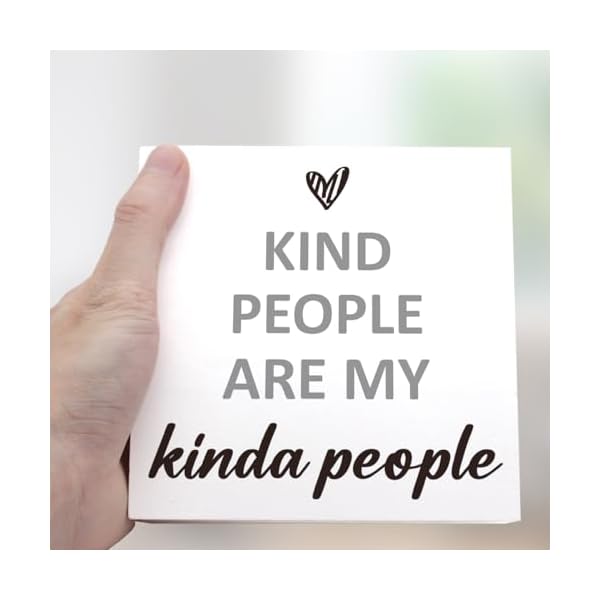 Kind people are my kinda people wood box sign desk decorrustic kindness quote wood block plaque sign for home office tabletop decoration q784  urban country home decor