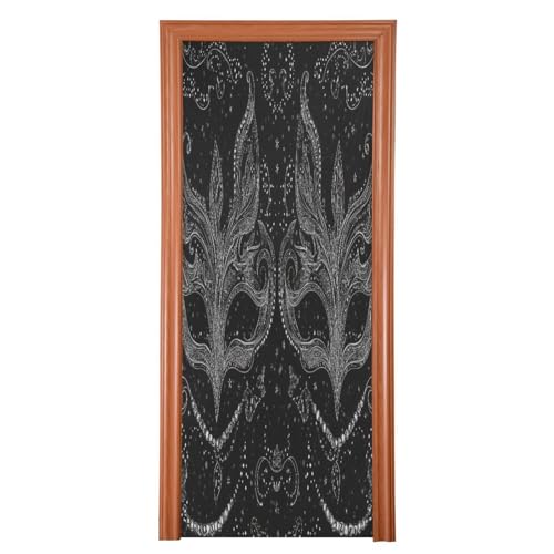 FLildon Mardi Gras Carnival Masks Door Cover Decoration, Party Accessory Porch Decor for Festive Ornament Room Door Covers 36 x 98 Inch