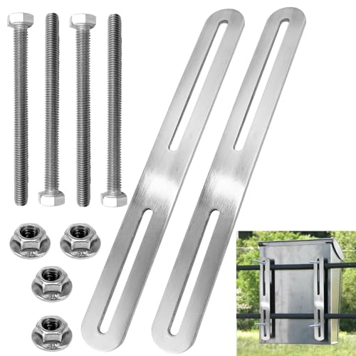 Mounting Set for Fence Mailbox 2 Pieces Mailbox Mounting Bracket with M5 Bolts and M5 Nuts, 215x 24 mm