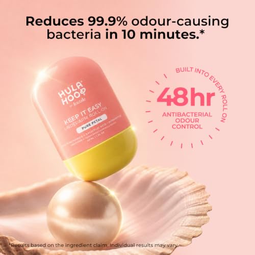 Image of Hula Hoop Underarm Roll On | Smoothens & Brightens Underarms | Niacinamide & Salicylic Acid | 48 Hr Odour Control | 0% Alcohol & Aluminium Free, Floral Fragrance | 40ml