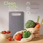 Luciano Housewares Conseil de coupe, Conseil de découpe en polypropylène haute densité pour la cuisine, idéal pour la coupe de légumes, fruits et viandes, Essentiels de cuisine, Gris, 9.75" x 9.88"