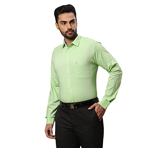 Image of Raymond Men's Pure Cotton Solid Pattern Slim Fit Regular Collar Full Sleeve Casual Shirt