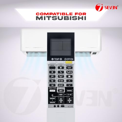 Image of 7SEVEN Compatible with Mitsubishi AC Remote Control SG15C Model 219C Suitable for MSZ-FM35VA-V1 MSZ-FH10VA-N1 Split & Window 1 1.5 2 Ton AC - Match Keys Exactly to Replicate Genuine Remote Function