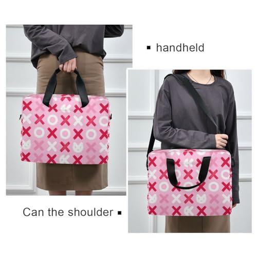 Funda para portátiles 15.6 pulg con asa y correa rosa miniatura 2
