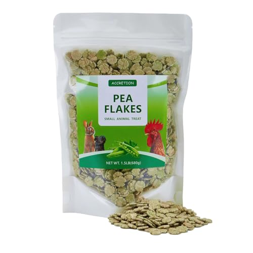 Accretion Pea Flakes for Guinea Pig, 1.5 Pounds Natural Herbivore Snack, High Fiber Vitamin-Rich Treat for Rabbits, Hamsters, Chinchillas and Other Herbivorous Small Pets