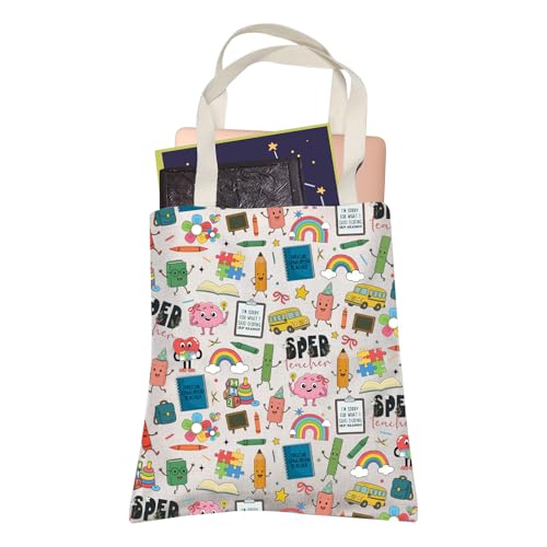 LEVLO SPED Teacher Tote Bag Sped Special Education Shopping Bag Teacher Education Appreciation Gift (Sped Teacher)
