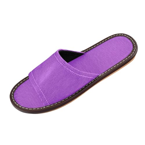 Dark Orchid Purrple Bathroom Sandal Indoor Breathable Cute Beach Sandals for Airplane Guests Party