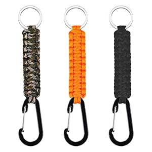 XREE 3 Stück Paracord Schlüsselanhänger Karabiner