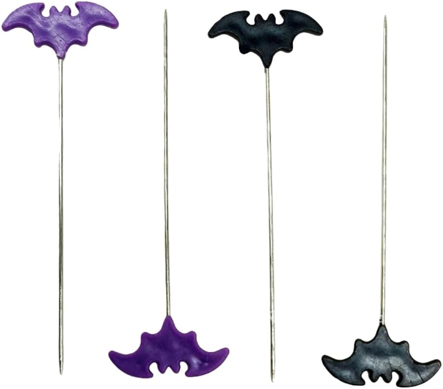 100 Pieces of Tailor Embroidery Patchwork Accessories, Halloween Bat Sewing Handmade Tools, Fabric Decoration, Hand Sewing Patchwork Fixed Special-Shaped Pins