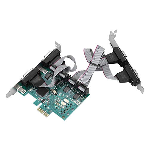 ASHATA 4 Port Native PCI Express RS232 Serial Adapter Card, PCI-E to RS232 4-Port Serial Port Converter PCI Express Controller Adapter Expansion Card for Windows7/8/10/LINUX