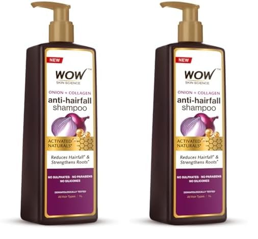 Image of WOW Skin Science Onion Oil Shampoo with Red Onion Seed Oil Extract, Black Seed Oil & Pro-Vitamin B5 | Controls Hair fall | Helps Strengthen Hair | No Sulphate No Paraben | For Men & Women - 1ltr