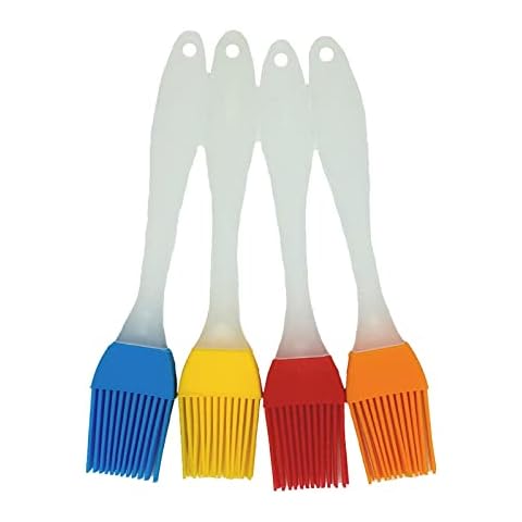 BINHAI BBQ Basting Brush Kitchen Silicone Basting Pastry Cooking Brushs & Grill Brush, Varying Bright Color - Best Kitchen Gadget (Oil brush 4 Pack) Cover