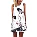 Produktbild Tuniken Pullover Streetwear Bluse,Damen Loose Summer Vintage ärmelloses 3D Floral Print Short Minikleid (E, XL)