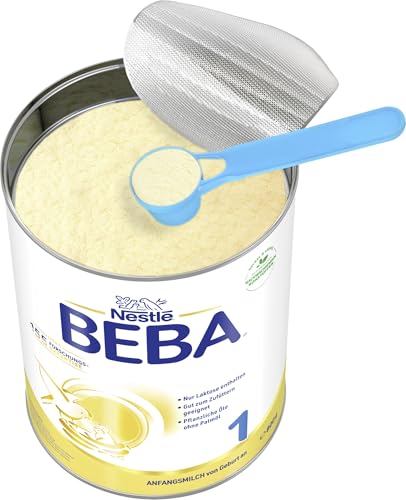 BEBA 1 Anfangsmilch von Geburt an, Babynahrung, nur Laktose, ohne Palmöl, 3er Pack (3 x 800g)