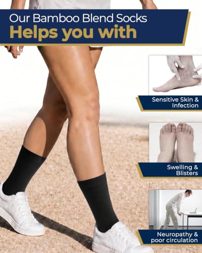 Image of Pembrook Bamboo Viscose Dress Socks Women - 4 Pairs Crew Trouser Socks Women | Moisture Wicking Thin Socks Women