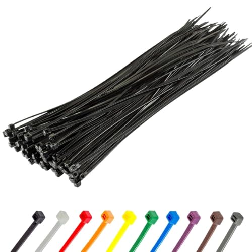 Gocableties Kabelbinder 100 Stück Schwarz, 200 mm x 4,8 mm mit 22,2 kg Zugfestigkeit, UV Beständig Set