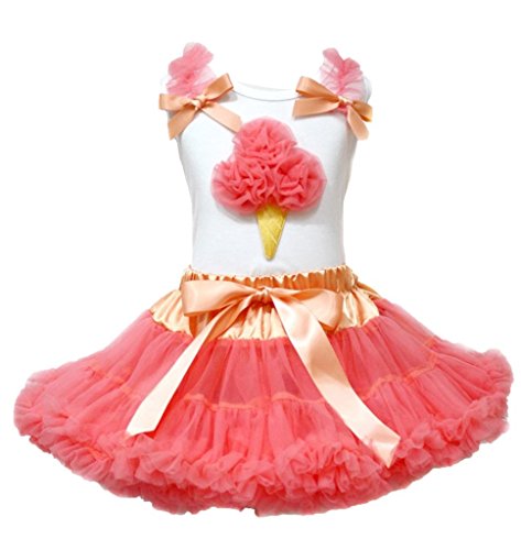 Tenue crème glacée rose et jupe corail bébé fille pour créer de doux souvenirs