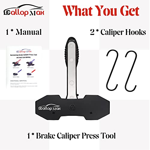 Brake Caliper Compression Tool Brake Caliper Press Tools 360° Adjustable Ratcheting Brake Caliper Piston Spreader Tool With Double Caliper Hangers，Brake Piston Compressor Tool，Black #TOP6