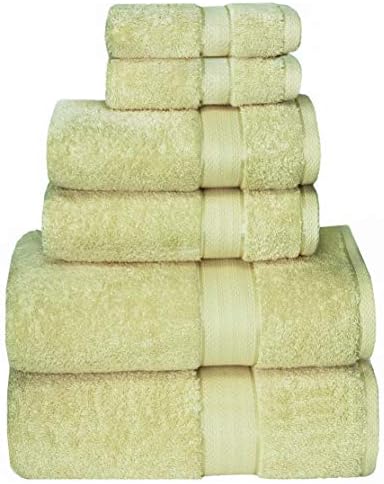 GLAMBURG 700 GSM Premium Cotton 6-Piece Towel Set - 100% Combed Cotton - Luxury Hotel & Spa Quality - Durable Ultra Soft Highly Absorbent - Charcoal Grey