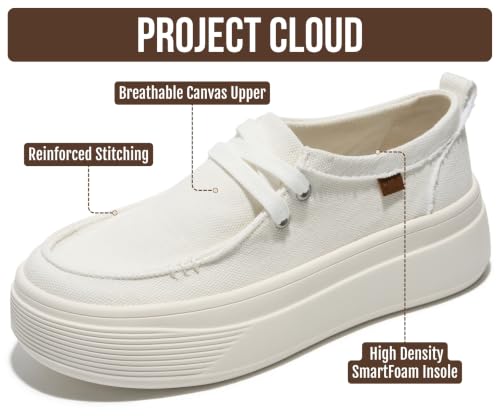 Image of Project Cloud Canvas Platform Loafers for Women Boat Shoes for Women (Dana)