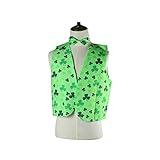 Amosfun St. Patricks Day Green Leprechaun Kit Weste Krawatte Einstecktuch Fliege Saint Patricks Day Kostüm Kleidung Bekleidung Partyzubehör Größe M
