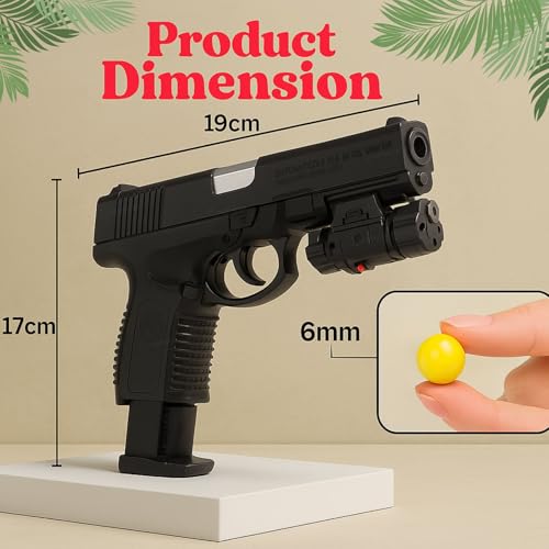 Image of GRAPHENE Pubg Mouser Gun Toy 500 Bullets Air Soft Gun Toy for Kids Boys Laser Light Long Range Pistol Shooting Army Police Guns Military 6mm BB Bullet Not for Kids Below 14 Years