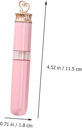 Baluue 6Pcs Refillable DIY Lip Glaze Tubes Pink Heart Shaped Cosmetic Containers for Women Portable Empty Lip Honey Storage for Balm and Craft