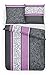 Produktbild Träumschön Bettwäsche 135x200 Biber - Biber Bettwäsche-Set im Lila-Anthrazit Paisley Design - 100% Baumwoll Bettwäsche lila - Ideale Winter Bettwäsche