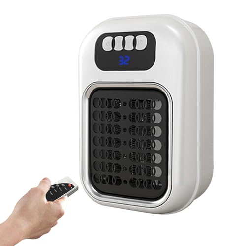 Calefactor Para Dormitorio | Calefactor de Pared Portátil Pequeño con Ventilador | Unidad De Calefacción Con Mando Silencioso Para Hogar Dormitorio Baño Cocina Oficina Estudio