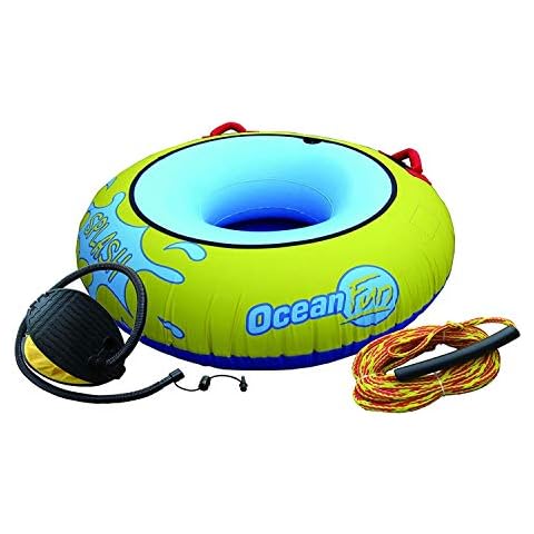 Schlepp Tube Splash Wasser-Reifen Schlepp-Reifen Towable Fun-Tube Schlepp-Ring mit Pumpe und 15 m Seil Cover