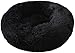Aldenhoven Goods Hundebett Plüsch Rund Katzenbett Hundekissen Katzenkissen Donut Hundekörbchen (Schwarz, 40 cm)