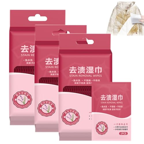 Clothing Stain Removal Wet Wipes,Instant Stain RemoverCSpot Remover for On-the-Go,Individual Wrapped Cleaning Wipes,Clothes Oil 